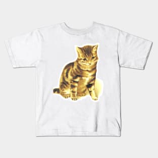 Cat vintage drawing in color Ginger kitten Kids T-Shirt